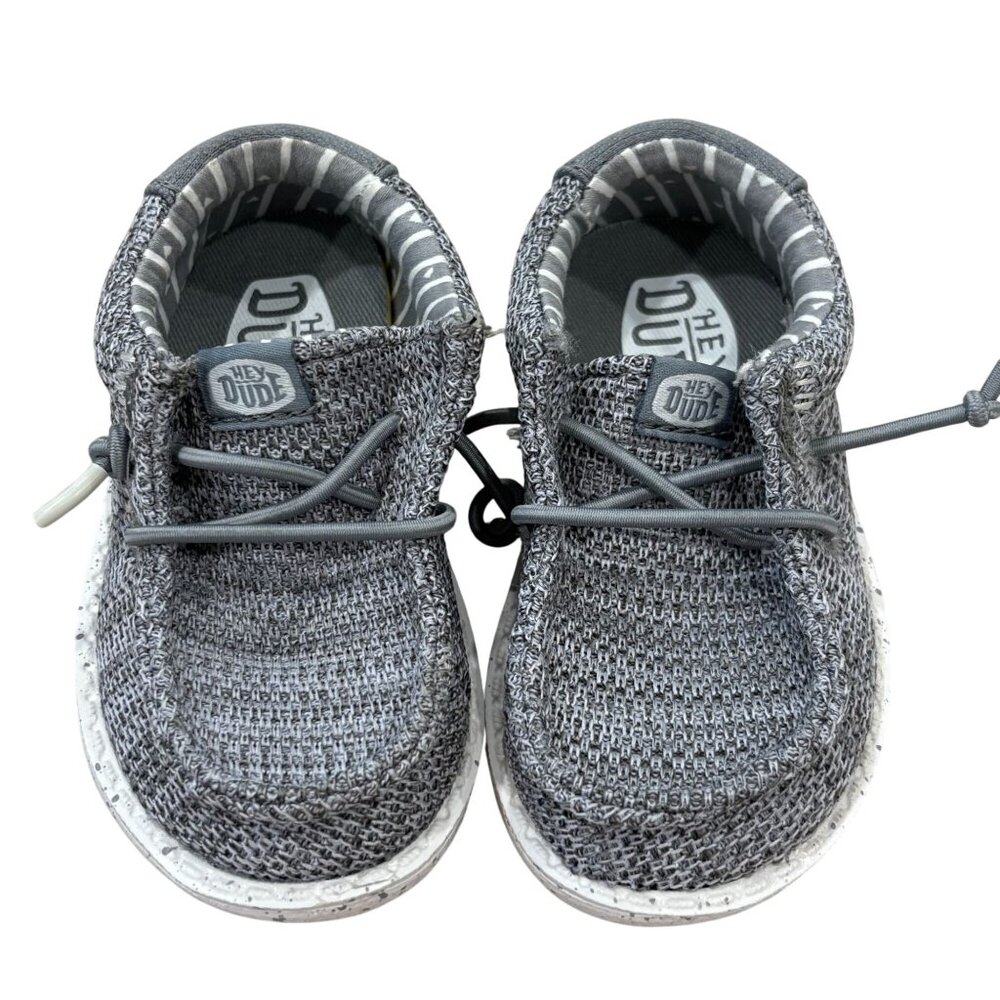 Hey Dude Kids Wendy Shoes Gray Lightweight Breathable Casual Slip-On Sneakers